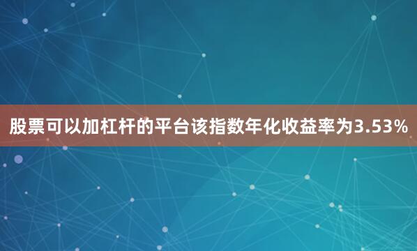 股票可以加杠杆的平台该指数年化收益率为3.53%
